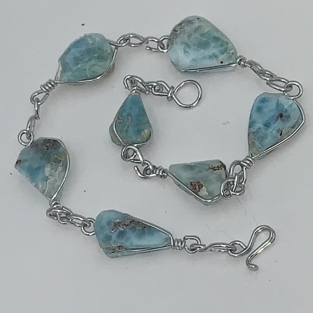 Natural Larimar hand made bracelet DR
